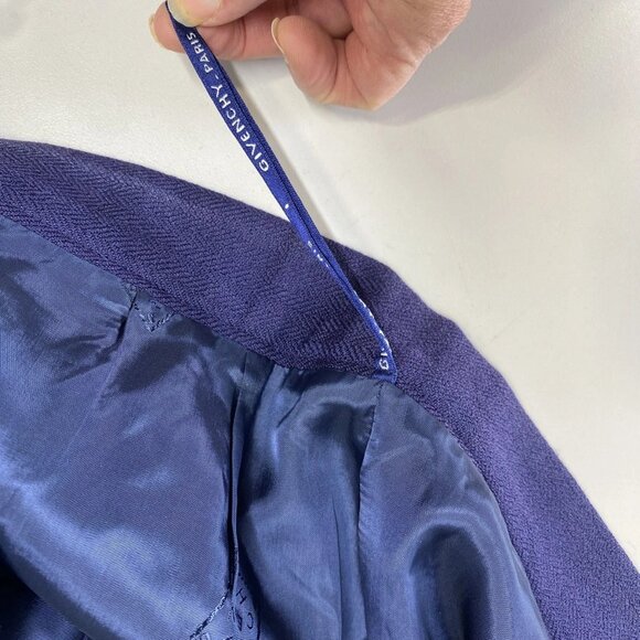 Vintage Givenchy Women’s Wool Twill Pencil Skirt Marine Blue Size 29 - Picture 3 of 16